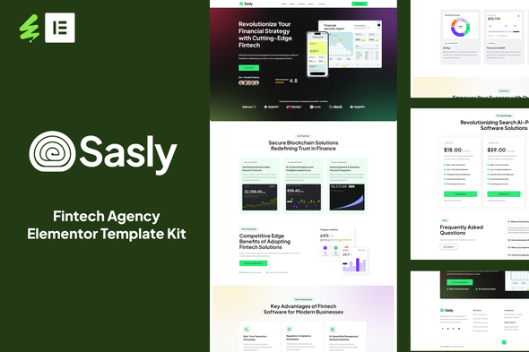 Sasly - Fintech Agency Elementor Template Kit