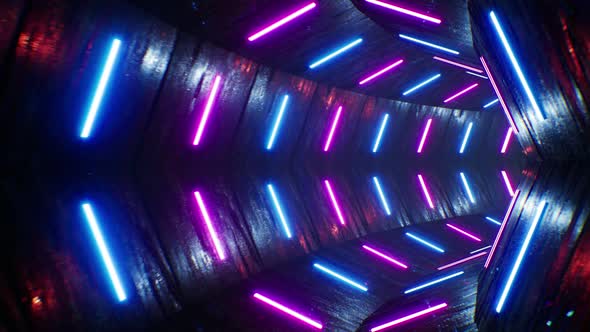 4K Octagon VJ Neon Tunnel