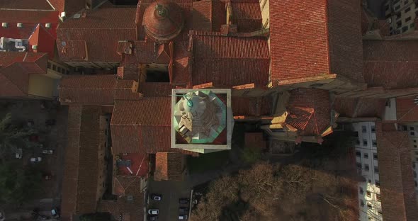 Top View of the Tower of Gothic Cathedral in Florence Against the Backdrop of the Cityscape