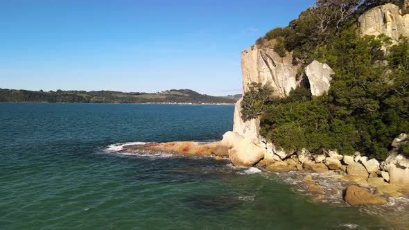 Cooks beach on a blue sky day