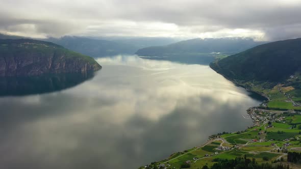 Aerial Footage Beautiful Nature Norway