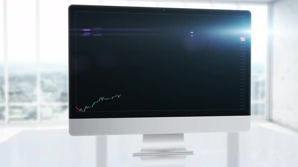 A Chart on a Chart with an Indicator Showing a Bullish Point, an Uptrend on a Computer Monitor in