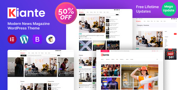 Kiante - Newspaper & Magazine Elementor WordPress Theme Multipurpose