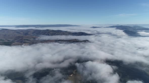 Clouds and Blue Sky Seen From Plane