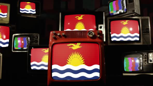 Kiribati flag on Retro TVs.