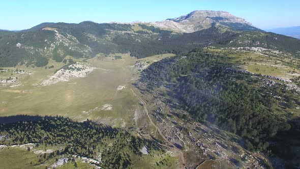 Dinara high mountain aerial view