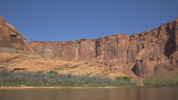 Vertical cliffs and a river