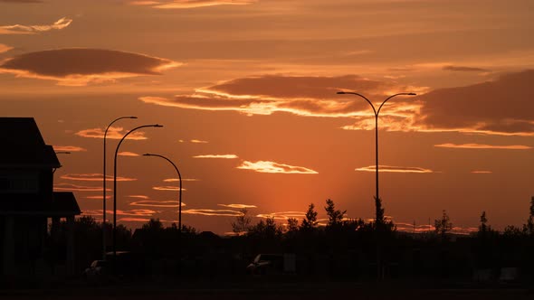 Timelapse of a town at sunset