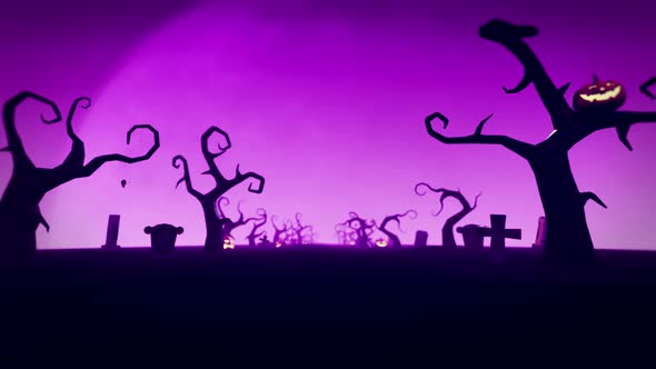 Halloween Silhouette Background Loop 4K