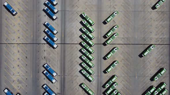 Aerial View of the bus parking