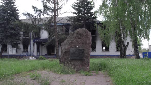 War in Ukraine  Destroyed Police Station in Borodyanka