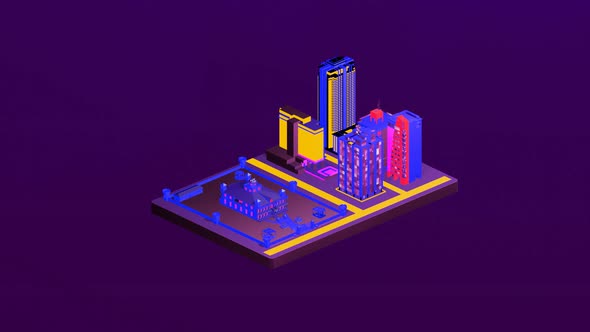 Isometric castle between cities