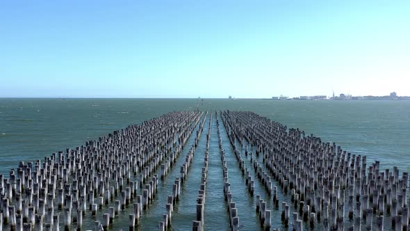 Princes Pier in Port Melbourne Australia Seen From the Air