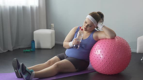 Fat Woman Upset About Her Weight, Unsuccessful Training, Restoring Water Balance