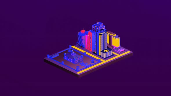 Isometric castle in the middle of the city