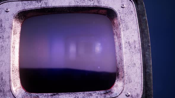 Retro TV on Blue Sky Background