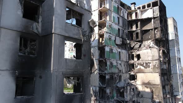 Ruined Residential Building in Borodyanka Kyiv Region Ukraine