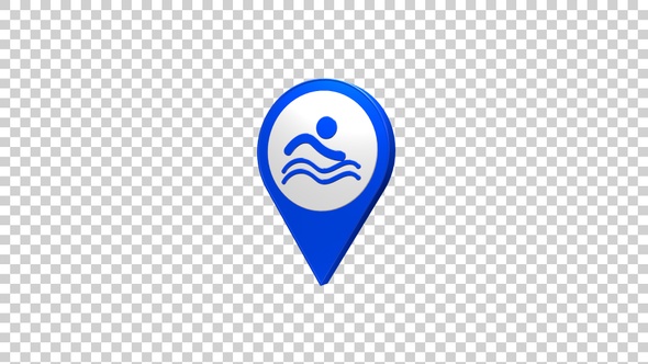 Swimming Pool Map Pin Location Icon