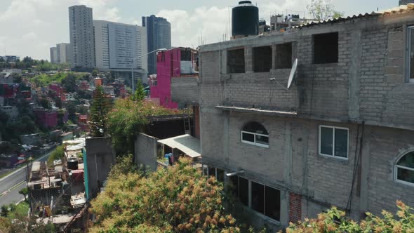 Vibrant Slum in Suburban District. Traveling, Exploring Latin America,  Aerial
