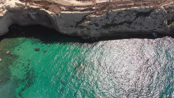 Aerial drone video from western Malta, Mgarr area, Fomm ir-Rih bay.