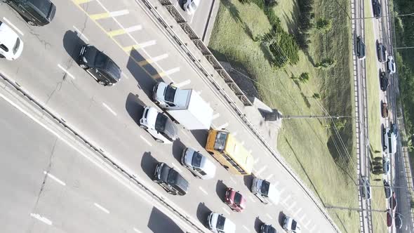 Cars on the Road Aerial View