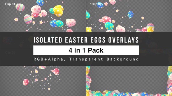 Isolated Easter Eggs Overlays Pack