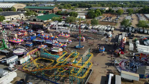 Aerial view of rides at the Minnesota State Fair 2021