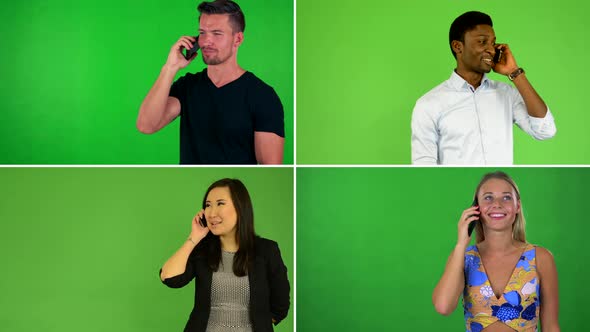  Compilation (Montage) - People Phone with Smartphone - Green Screen Studio