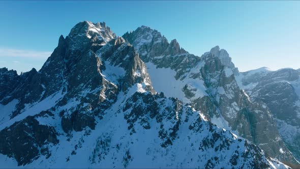 Aerial View of the Beautiful Alpine Mountains in Italy