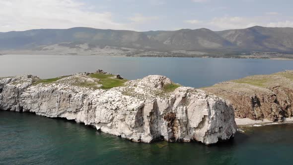 Beautiful Shore of Baikal Lake with Clear Blue Water