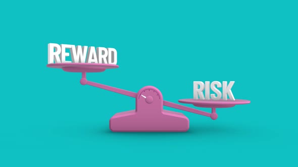 Reward vs Risk Balance Weighing Scale Looping Animation