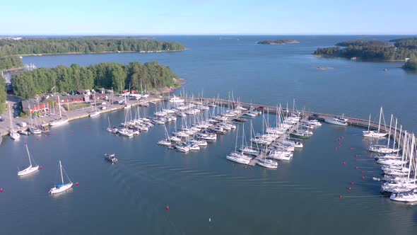 Lots of Docking Boats on the Side of the Port in the GUlf of Finland