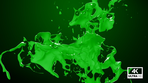 Abstract Green Paint Splash V4