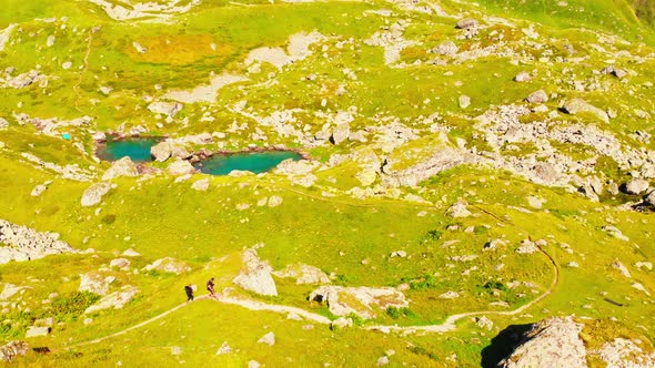 Couple Hiking Together In Caucasus