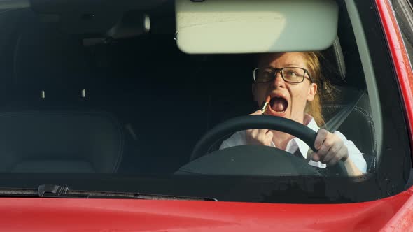 Businessman Traveling to A Meeting in The Car