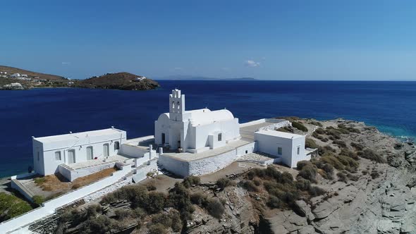 Chrisopigi Monastery in Faros on the island of Sifnos in the Cyclades in Greece