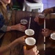 Friends cheers with beer at a bar in Patagonia Argentina - VideoHive Item for Sale