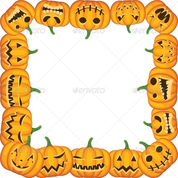 Halloween Background with Pumpkin Frame