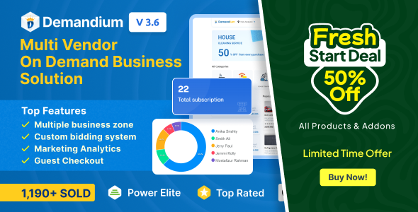 Demandium - Multi Provider On Demand, Handyman, Home service App with admin panel