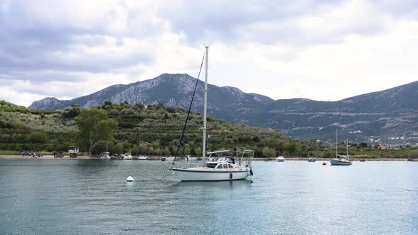 Sea View to the Anchored Yacht