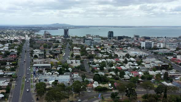 Parallax AERIAL Over Bayside City Of Geelong, Australia