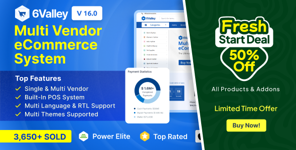 6Valley Multi-Vendor eCommerce CMS - Complete eCommerce Mobile App, Website, Seller and Admin Panel