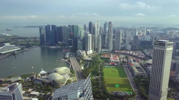 Singaporean Business District Aerial View in Singapore