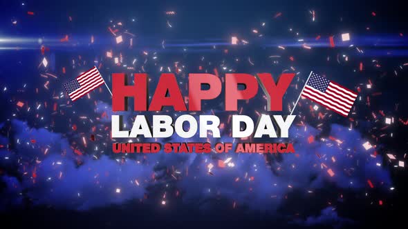 Animated intro for Labor Day in United States of America. National holiday motion design. Night time