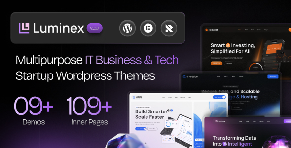 Luminex - Multipurpose IT Business & Tech Startup WordPress Theme