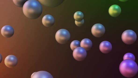 3d Render of Multicolored Metal Balls