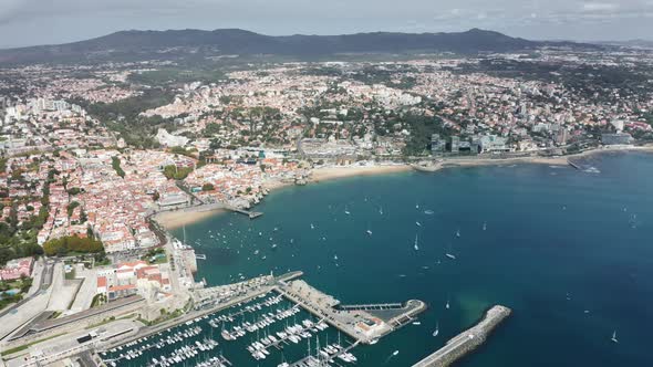 Picturesque City of Cascais Located Around Mountains Portugal Europe alt