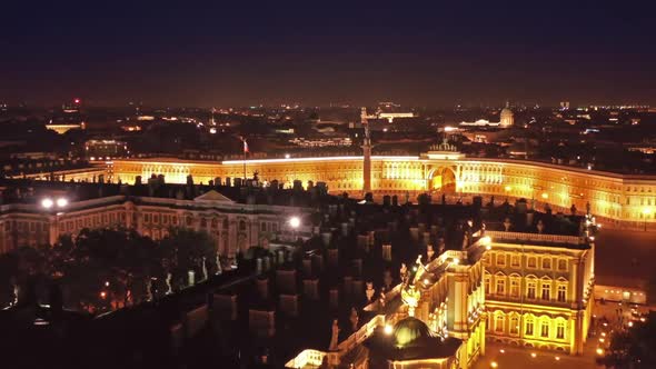 Aerial View of Winter Palace and Alexander Column