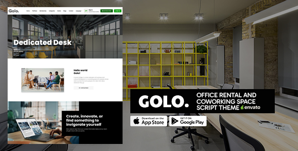 Golo - Office Rental And Coworking Space Script Theme