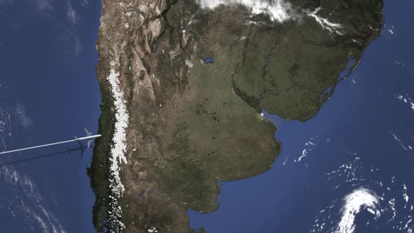 Plane Arriving To Buenos Aires Argentina alt